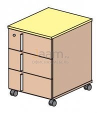 Мебель для персонала Тумба мобильная левая 3 ящика АКК48T201