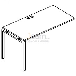 Мебель для персонала Секция стола рабочей станции на металлокаркасе UNO Б1 013-1 БП