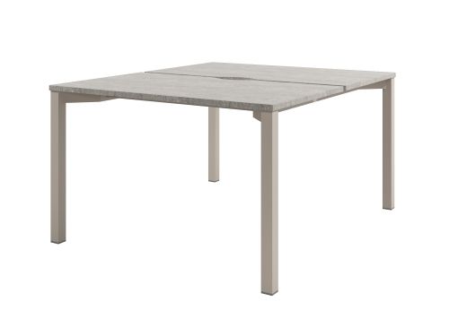 Стол-тандем на металлокаркасе Solution D-40 1200x1432x750 (Бетон/КашемирБежевый)