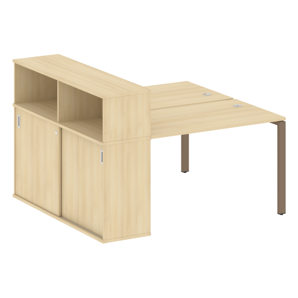 Рабочая станция с опорным шкафом-купе Metal System Style БП.РС-СШК-2.2 1610x1475x1098
