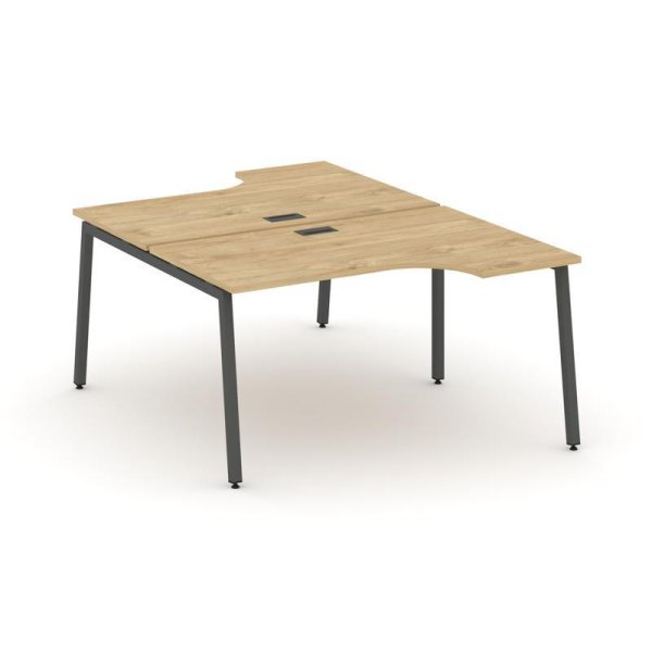 Рабочая станция эргономичная SN-4A.DRPA-022 (1580х1632/1992х750) (Тиквуд Светлый/Металл Антрацит)