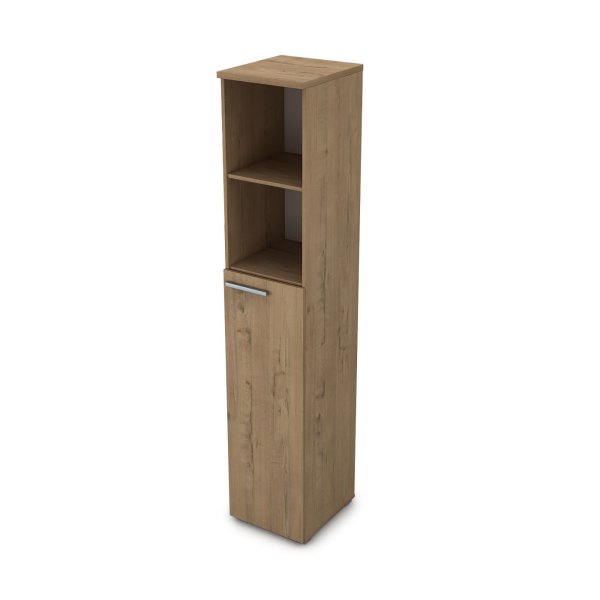 9П.005.3 Пенал высокий с открытой полкой (400x450x2045) (Teakwood)