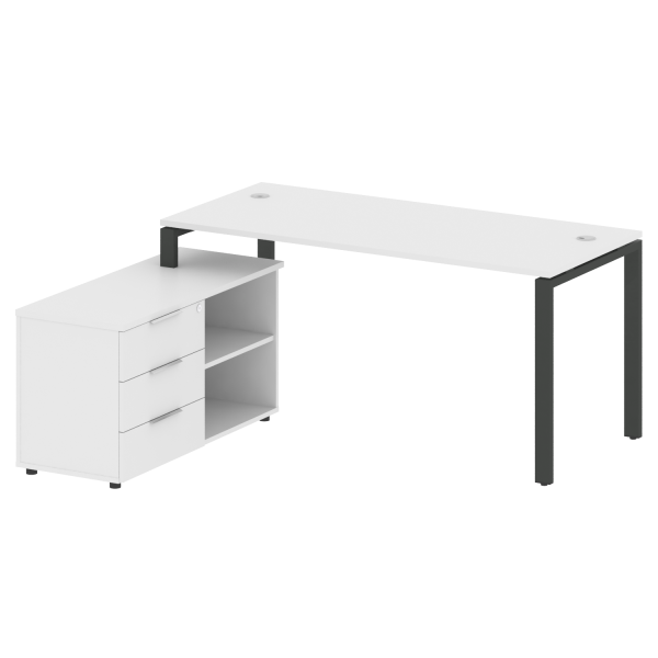 Рабочая станция с опорной тумбой левая Metal System Style БП.РС-СТС-2.4 Л 1700x1520x750