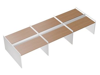 Рабочая станция на опорах ДСП (6х140) с ProSystem Profiquadro КВ 1402-3 БВ 4300x1570x835