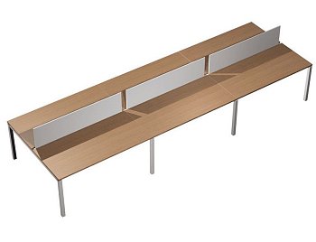 Рабочая станция с настольными экранами ДСП  Profiquadro КВ 0132-3 БВ 4200x1570x750