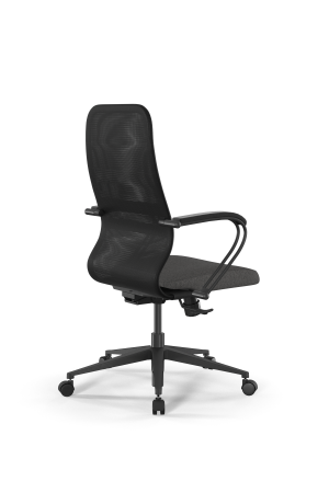 Кресло для руководителя Метта SynchroSit 8 B2-9K - X2+Bahama /Uh00/Wh12/K3bP(M25.B11.G19.W02) (Темно-серый | Черный)