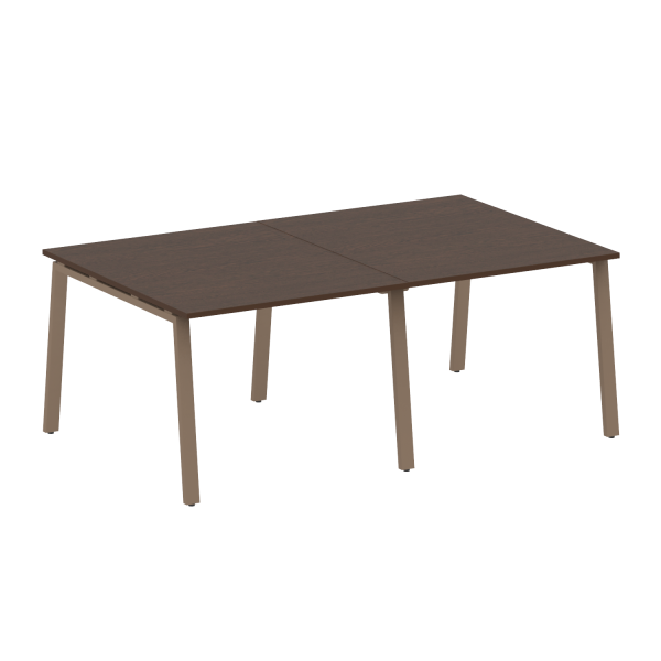 Стол для переговоров (2 столешницы) на А-образном м/к Metal System Style БА.ПРГ-2.1 2000x1235x750 (Венге Цаво/Мокко металл)
