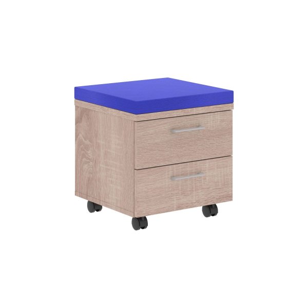 Тумба мобильная подушка синяя Xten XMC-2D + XMC-2D-3 465x450x504 (Дуб Сонома)