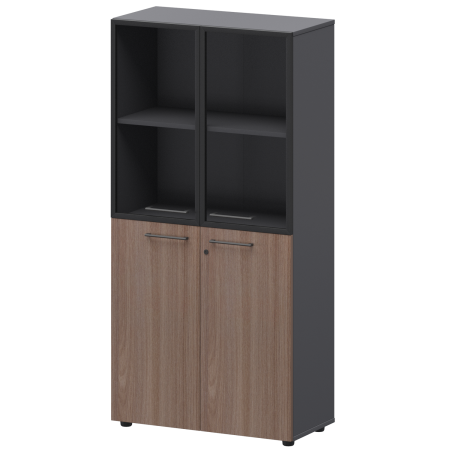 Шкаф высокий комб. Кортез СМШ48.28F.28RS 792x380x1595 (Темный шимо/Графит)