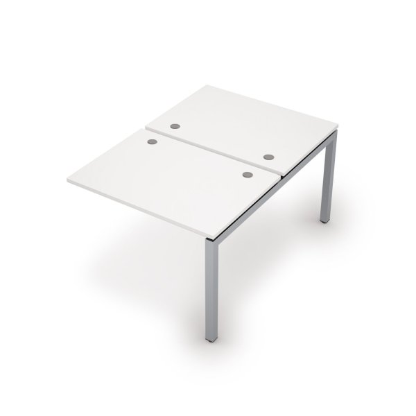 6МБК.5277 Бенч-система на 2 рабочих места, конечный модуль (1000x1435x750) (Белый/Алюминий матовый)
