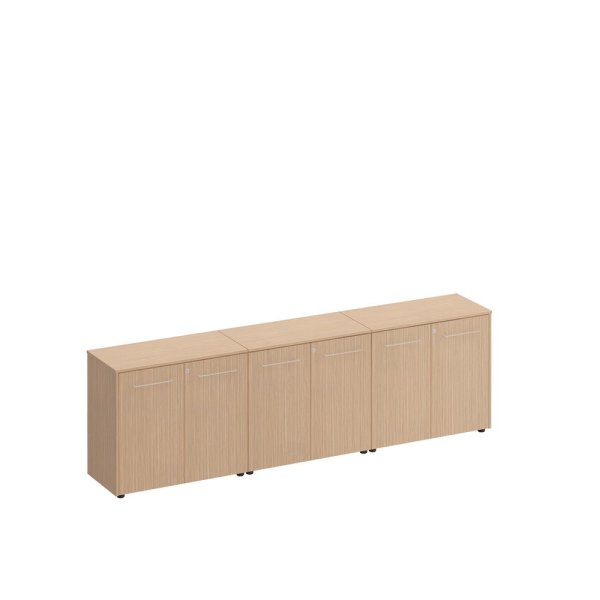 Шкаф комбинированный низкий (закрытый + закрытый + закрытый) Reventon МЕ 310 2740x460x810 (Зебрано песочный)