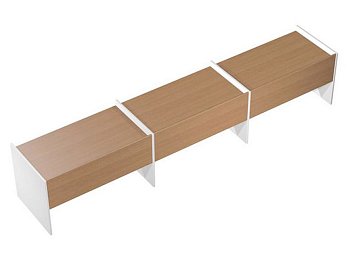 Рабочая станция на опорах ДСП (3х140) Profiquadro КВ 1205-3 БВ 4300x806x835