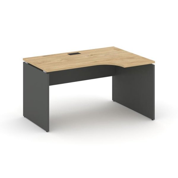 Стол рабочий эргономичный SN-D.SPA-021(R) (1380х800/980х750) (Тиквуд Светлый/Антрацит)