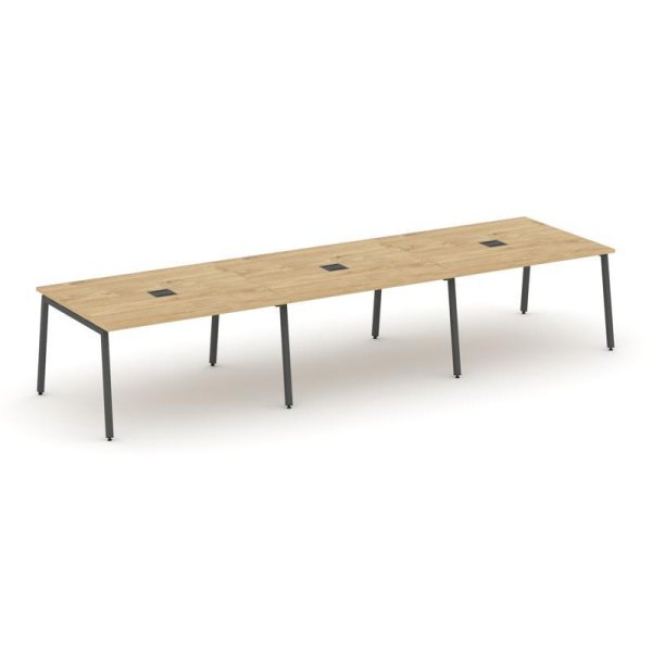 Стол переговорный SN-4A.SPRG-053 (4410х1180х750) (Тиквуд Светлый/Металл Антрацит)