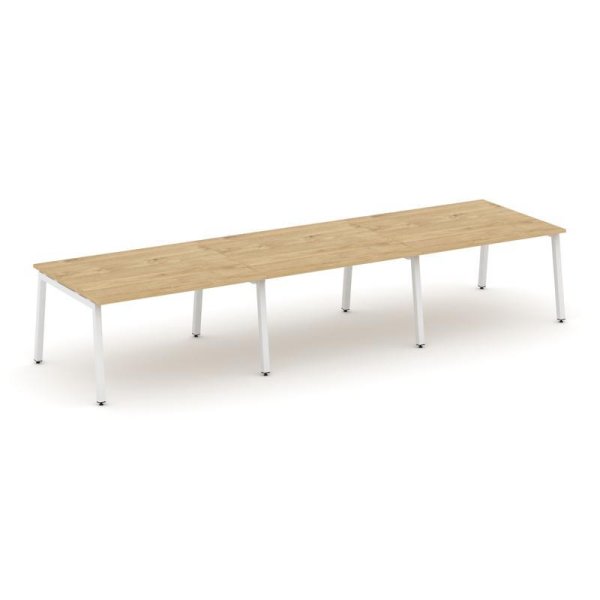 Стол переговорный SN-5A.SPRG-053.3 (4410х1180х750) (Тиквуд Светлый/Металл Белый)